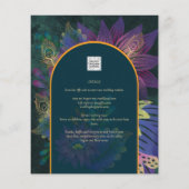 LeahG Green Lila Gold JEWEL TONES Wedding INVITE (Rückseite)