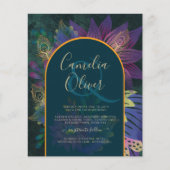 LeahG Green Lila Gold JEWEL TONES Wedding INVITE (Vorderseite)