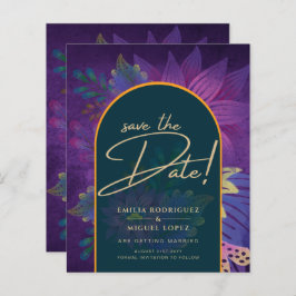 LeahG Green Lila Gold JEWEL TONES Wedding INVITE