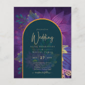 LeahG Green Lila Gold JEWEL TONES Wedding INVITE (Vorderseite)