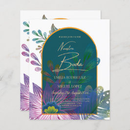 LeahG Green Lila Gold JEWEL TONES Wedding INVITE