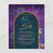 LeahG Green Lila Gold JEWEL TONES Wedding INVITE (Vorderseite)