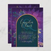 LeahG Green Lila Gold JEWEL TONES Wedding INVITE (Vorne/Hinten)