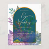 LeahG Green Lila Gold JEWEL TONES Wedding INVITE (Vorderseite)