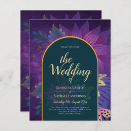LeahG Green Lila Gold JEWEL TONES Wedding INVITE