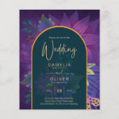 LeahG Green Lila Gold JEWEL TONES Wedding INVITE (Vorderseite)