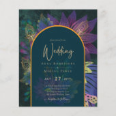 LeahG Green Lila Gold JEWEL TONES Wedding INVITE (Vorderseite)