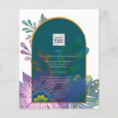 LeahG Green Lila Gold JEWEL TONES Wedding INVITE (Rückseite)