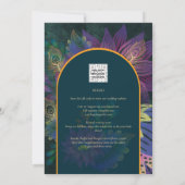 LeahG Green Lila Gold JEWEL TONES Wedding INVITE Einladung (Rückseite)
