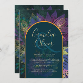 LeahG Green Lila Gold JEWEL TONES Wedding INVITE Einladung