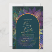LeahG Green Lila Gold JEWEL TONES Wedding INVITE Einladung (Vorderseite)