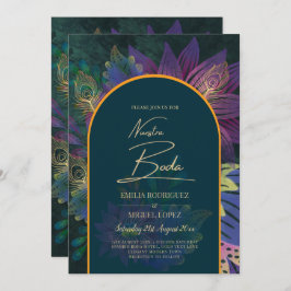 LeahG Green Lila Gold JEWEL TONES Wedding INVITE Einladung