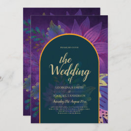 LeahG Green Lila Gold JEWEL TONES Wedding INVITE Einladung