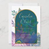 LeahG Green Lila Gold JEWEL TONES Wedding INVITE Einladung (Vorderseite)