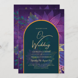 LeahG Green Lila Gold JEWEL TONES Wedding INVITE Einladung