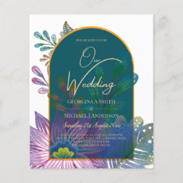 LeahG Green Lila Gold JEWEL TONES Wedding INVITE Flyer