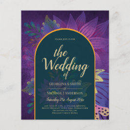LeahG Green Lila Gold JEWEL TONES Wedding INVITE Flyer