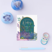 LeahG Green Lila Gold JEWEL TONES Wedding INVITE Flyer (Einzeln)