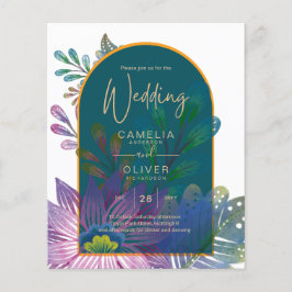 LeahG Green Lila Gold JEWEL TONES Wedding INVITE Flyer