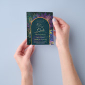 LeahG Green Lila Gold JEWEL TONES Wedding INVITE Flyer (Gruppe)
