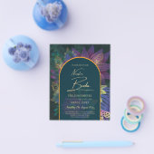 LeahG Green Lila Gold JEWEL TONES Wedding INVITE Flyer (Einzeln)