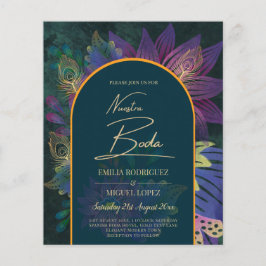 LeahG Green Lila Gold JEWEL TONES Wedding INVITE Flyer