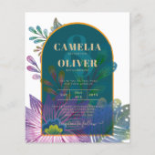 LeahG Green Lila Gold JEWEL TONES Wedding INVITE Flyer (Vorne)