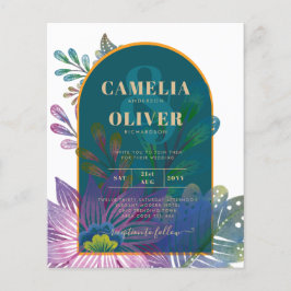 LeahG Green Lila Gold JEWEL TONES Wedding INVITE Flyer