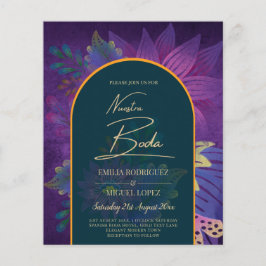 LeahG Green Lila Gold JEWEL TONES Wedding INVITE Flyer