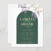 LeahG Green Lila Gold WISTERIA Wedding INVITE (Vorne/Hinten)