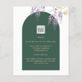 LeahG Green Lila Gold WISTERIA Wedding INVITE (Rückseite)