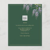 LeahG Green Lila Gold WISTERIA Wedding INVITE (Rückseite)