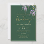 LeahG Green Lila Gold WISTERIA Wedding INVITE Einladung (Vorderseite)