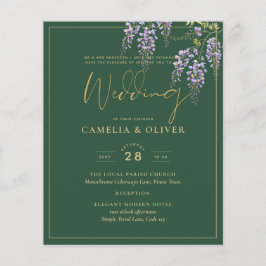 LeahG Green Lila Gold WISTERIA Wedding INVITE Flyer