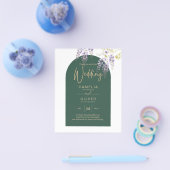 LeahG Green Lila Gold WISTERIA Wedding INVITE Flyer (Einzeln)