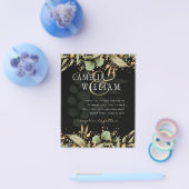 LeahG Greenery Blätter Black Gold Wedding Einladun Flyer (Einzeln)