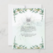 LeahG Greenery Eucalyptus Gold Wedding Invite QR C (Rückseite)