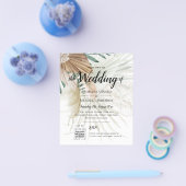 LeahG Greenery Gold Wedding QR CODE UAWG INVITE Flyer (Einzeln)