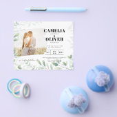 LeahG Greenery Leaves FOTO OVERLAY Wedding Einladu Flyer (Einzeln)