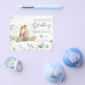 LeahG Greenery Leaves FOTO OVERLAY Wedding Einladu Flyer (Einzeln)