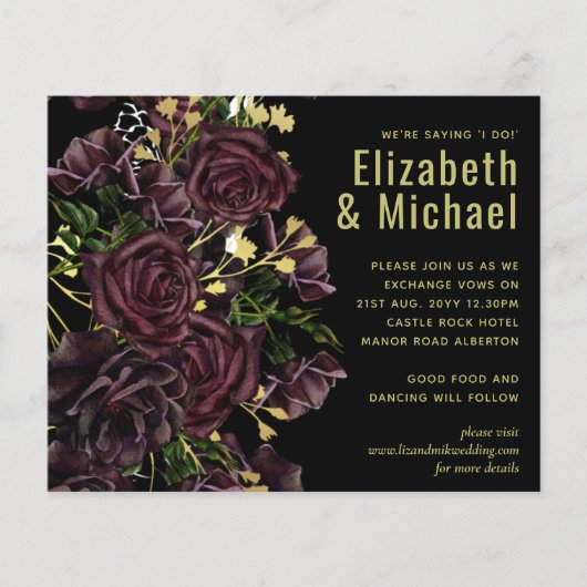 LeahG HAUSHALT Dunkle PLUM-Rose Hochzeit (Vorderseite)