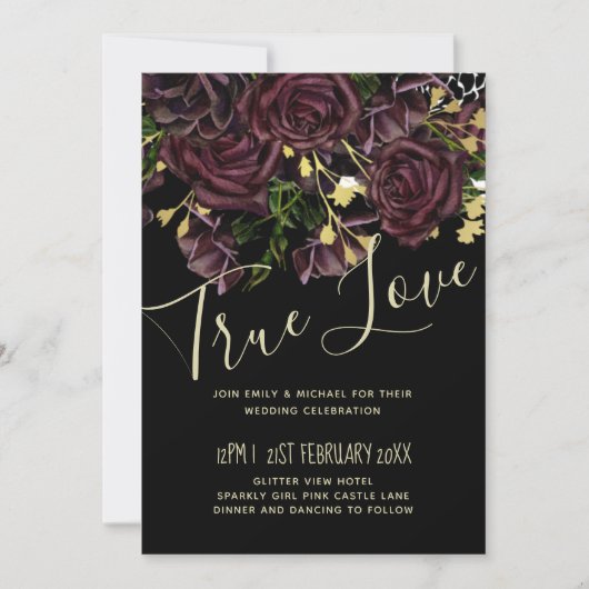 LeahG HAUSHALT Dunkle PLUM-Rose Hochzeit (Vorderseite)