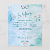 LeahG HAUSHALT Hochzeit Einladung Folk Art Peach A (Vorderseite)