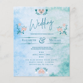 LeahG HAUSHALT Hochzeit Einladung Folk Art Peach A