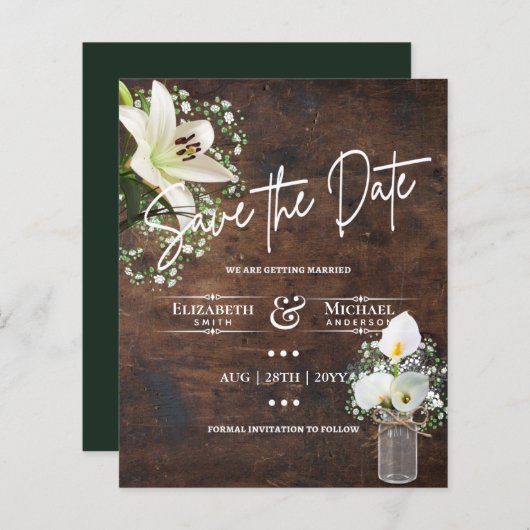 LeahG HAUSHALT Save the Date Cala Lilien (Vorne/Hinten)