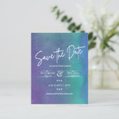 LeahG-HAUSHALT Save the Date Lila Aquamarin (Stehend Vorderseite)