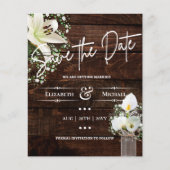 LeahG HAUSHALT Save the Date Rustikale Cala-Lilien (Vorderseite)