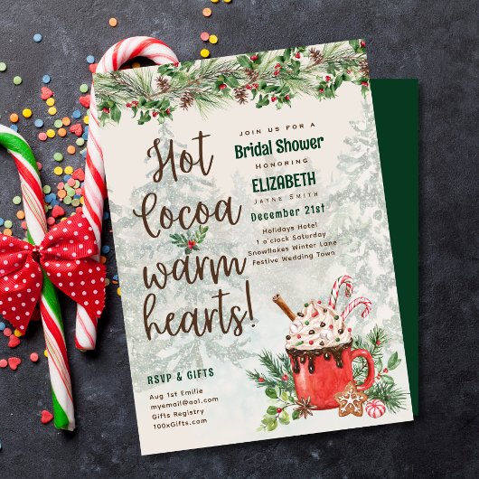 LeahG Hot Cocoa Warm Hearts Winter Brautparty Einladung