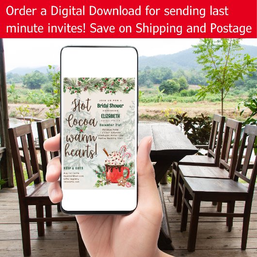 LeahG Hot Cocoa Warm Hearts Winter Brautparty Einladung