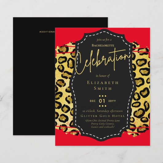 LeahG Hübsch Girly Bachelorette Glam Animal Prints (Vorne/Hinten)